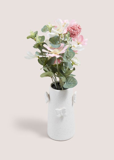 Pink Flower In Bufferfly Vase