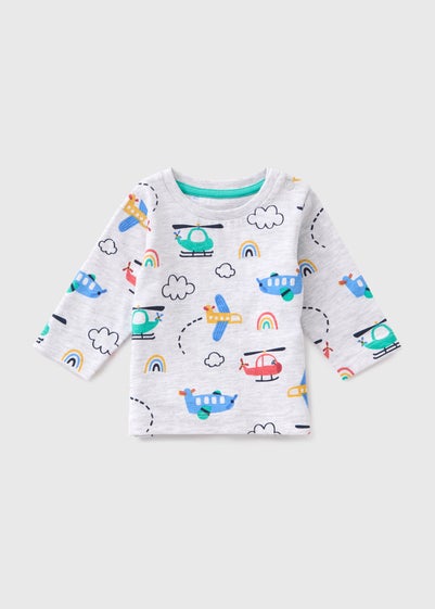 Baby Grey Transport Long Sleeve Top (Newborn-23mths)