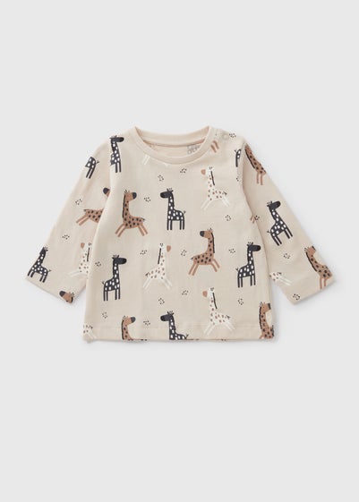 Baby Beige Giraffe Long Sleeve Top (Newborn-23mths)