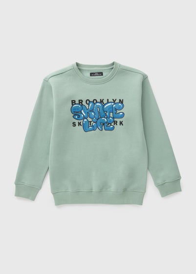 Boys Green Skate Life Sweatshirt (7-15yrs)