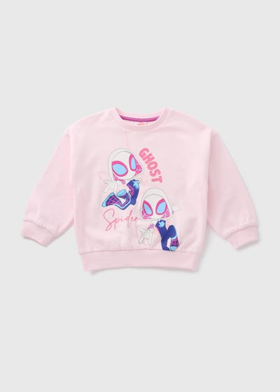 Marvel Girls Pink Ghost Spider Sweatshirt (1-7yrs)