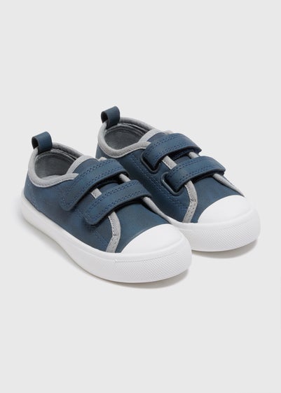 Boys Navy Double Strap Trainers (Younger 4-12)