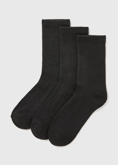 3 Pack Black Crew Sports Socks