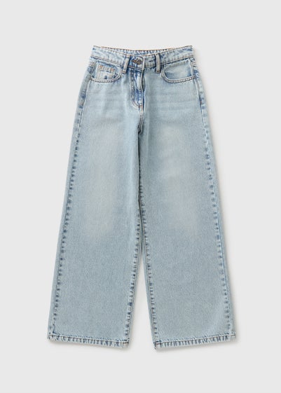 Girls Light Wash Wide Leg Jeans (7-15yrs)