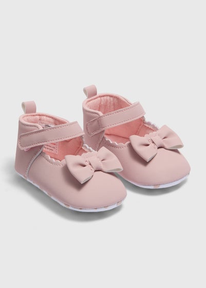 Baby Pink Bow Ballet Shoes (Newborn-18mths)