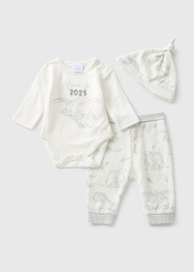 Disney 3 Piece Baby Cream Dumbo Top & Jogging Bottom Set (Newborn-12mths)