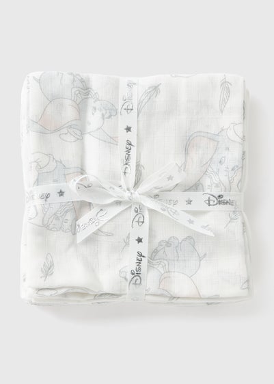 Disney 3 Pack Baby Cream Dumbo Muslin Cloths