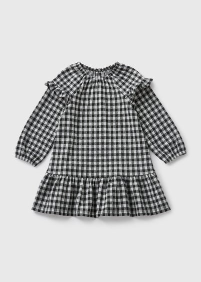 Girls Black Check Gingham Dress (1-7yrs)