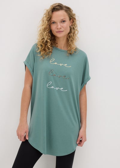 Green Love Longline T-Shirt