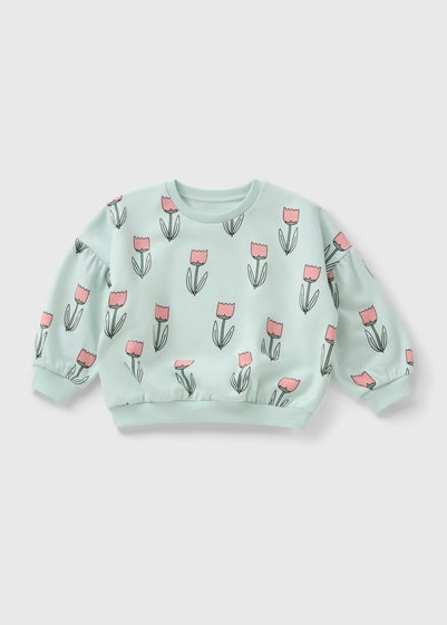 Girls Green Tulip Sweatshirt (1-7yrs)