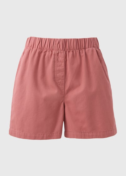 Pink Cotton Paper Bag Shorts