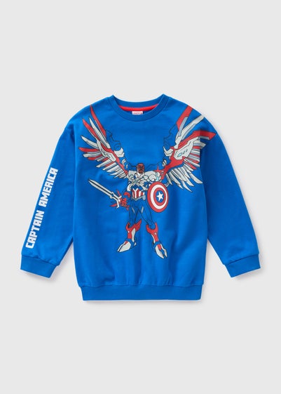 Marvel Boys Blue Captain America Sweatshirt (3-13yrs)