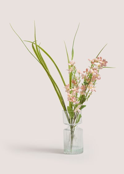 Pink Flower In Glass Vase