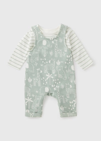 Baby Green Animal Dungaree (Newborn-23mths)