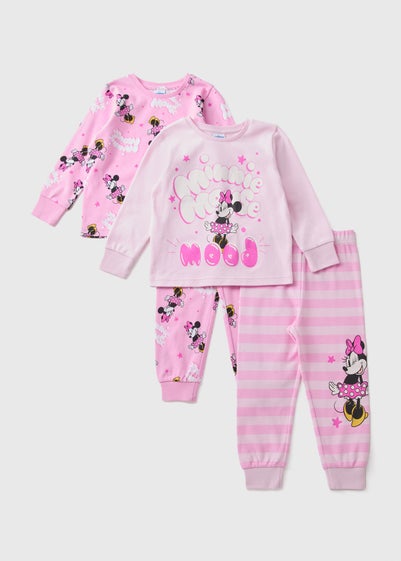 Disney Girls Pink Minnie Mouse Pyjama Sets (1-7yrs)