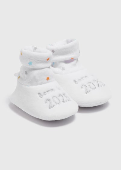 Baby White Born In 2025 Sock Boots (Newborn-12mths)