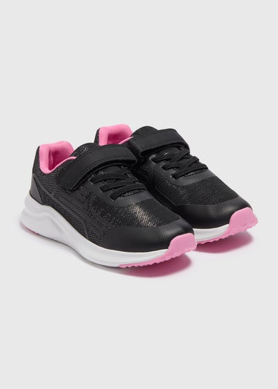 Girls Black Sparkle Trainers (Younger 10-Older 5)