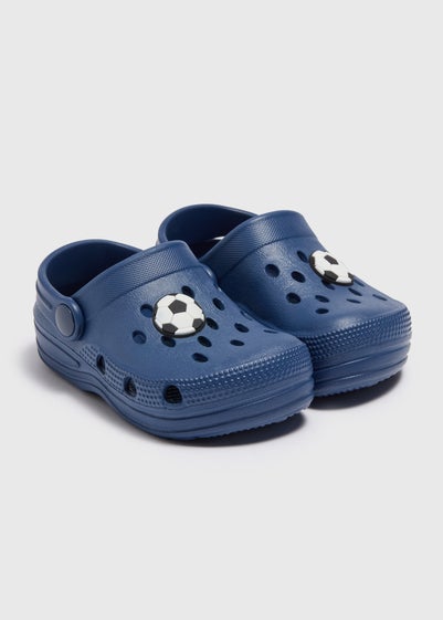 Boys Navy Football Clogs (Younger 4/5-Older 5/6)