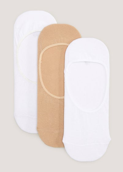 3 Pack White & Nude Footsies