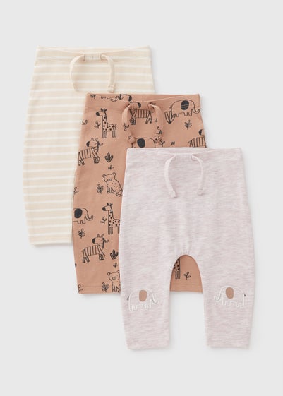 3 Pack Cream Baby Giraffe Leggings (Newborn-23mths)