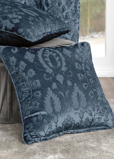 Curtina Trinity Jacquard Blue Filled Cushion (43cm x 43cm)