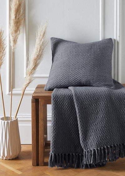 Drift Home Hayden Grey Filled Cushion (43cm x 43cm)