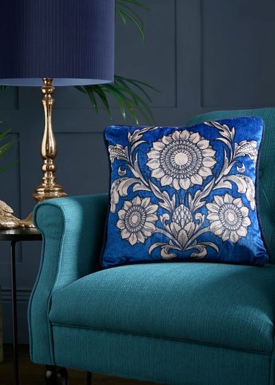 Laurence Llewelyn-Bowen Romilly Blue Filled Cushion (43cm x 43cm)