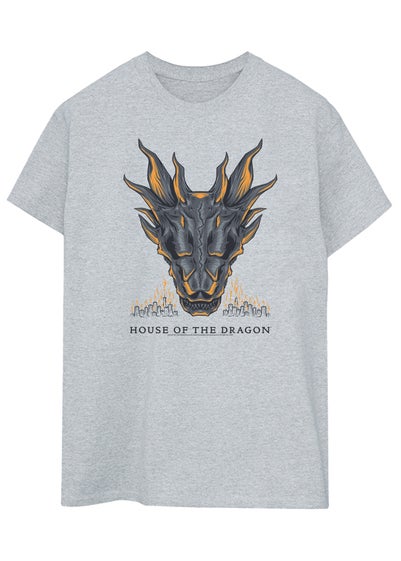 Game Of Thrones House Of The Dragon Flames Heather Grey T-Shirt