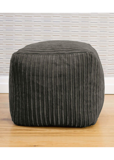 rucomfy Jumbo Cord Cube Slate Grey Beanbag