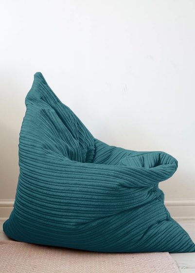 rucomfy Jumbo Cord Floor Cushion Teal Beanbag