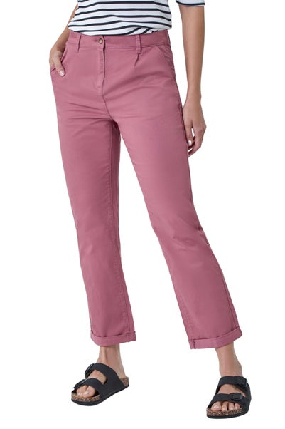 Roman Rose Cotton Blend Washed Chino Trousers