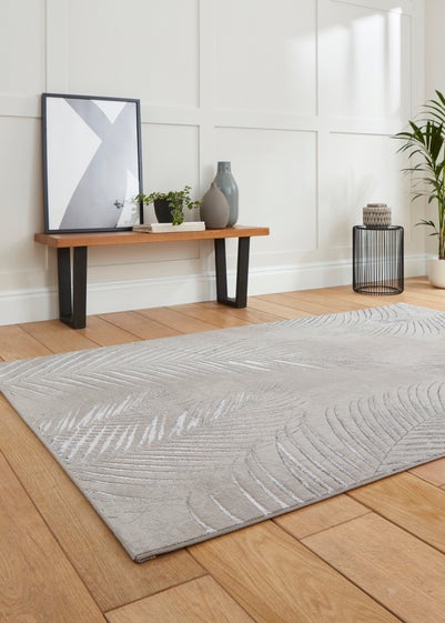 Think Rugs Creation Grey Botanical Rug