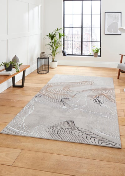 Think Rugs Creation Ivory Modern Abstract Rug