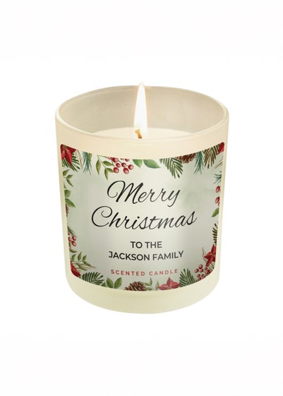 Personalised Memento Company Cream Christmas Scented Jar Candle