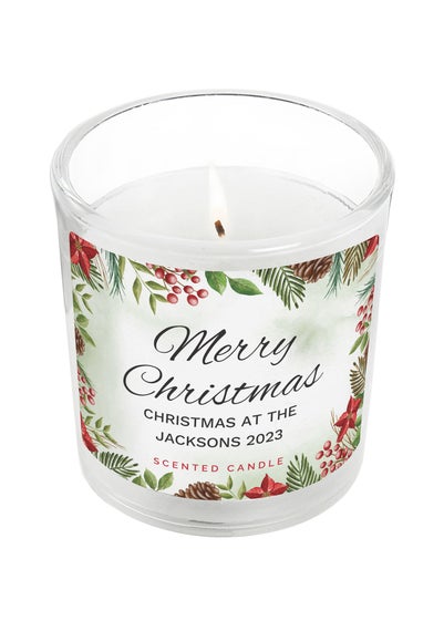 Personalised Memento Company Cream Christmas Scented Jar Candle