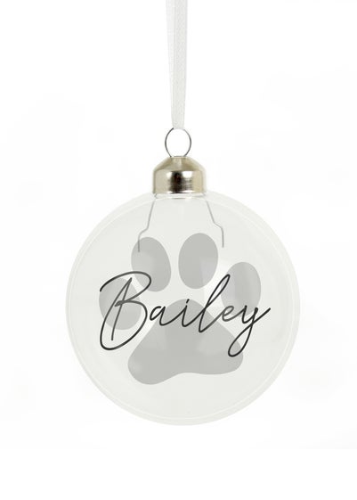 Personalised Memento Company Clear Pet Glass Bauble