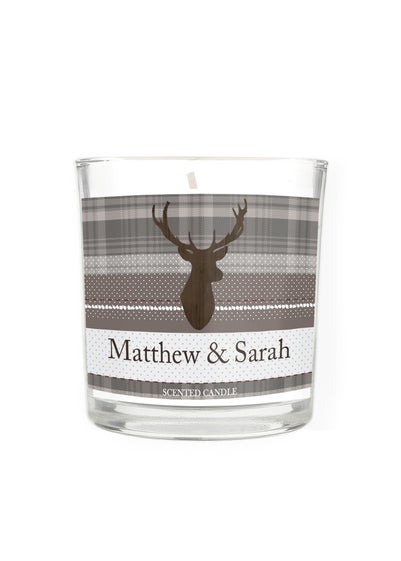 Personalised Memento Company Cream Highland Stag Scented Jar Candle