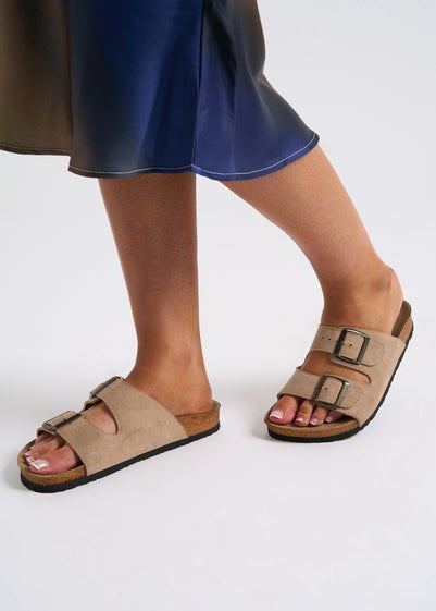 Urban Bliss Beige Buckle Sandals