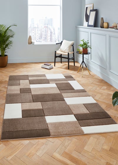 Think Rugs Matrix  Brown Geometric Rug