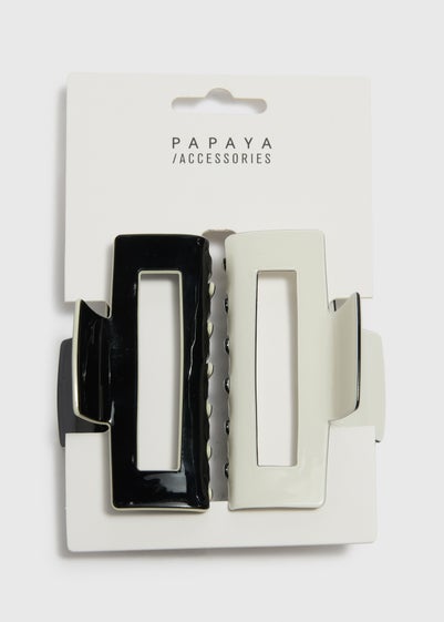 2 Pack Monochrome Hair Clamps