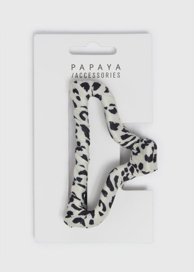 Black Mono Leopard Extra Large Hair Clamp