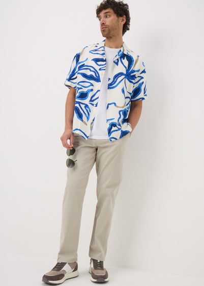 Blue Floral Short Sleeve Shirt