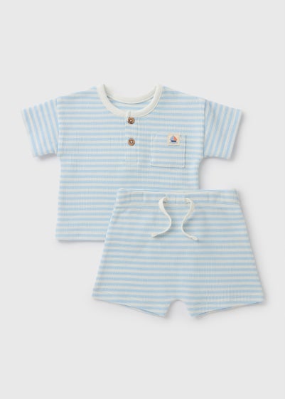 Baby Blue Stripe Top & Shorts Set (Newborn-23mths)