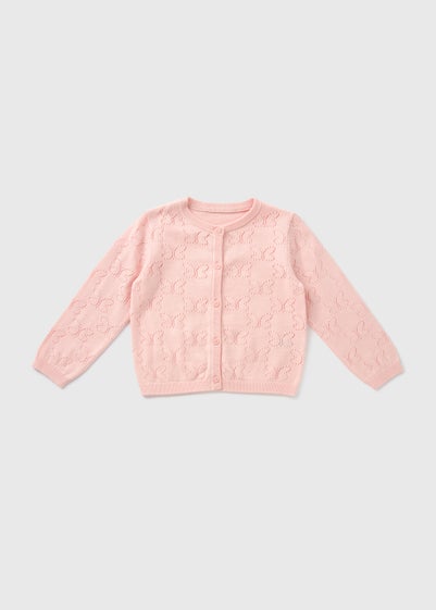 Girls Pink Pointelle Cardigan (1-7yrs)