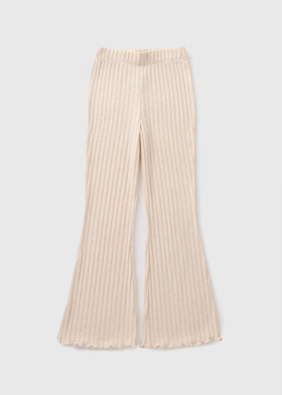 Beige Knit Flare Leggings (7-15yrs)