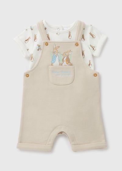 Peter Rabbit Baby Beige Dungaree Set (Newborn-18mths)