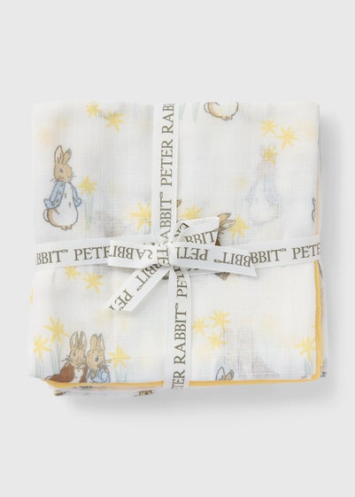 3 Pack Peter Rabbit Baby Yellow Muslin Cloths