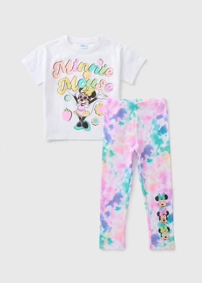 Girls Minnie Mouse Tie Dye T-Shirt & Legging Set (1-7yrs)