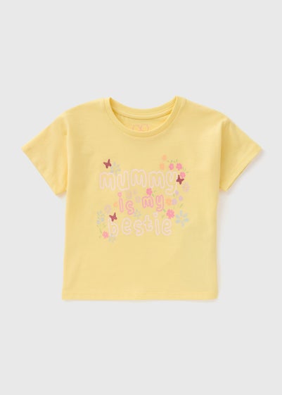 Girls Yellow Mummy Is My Bestie T-Shirt (1-7yrs)