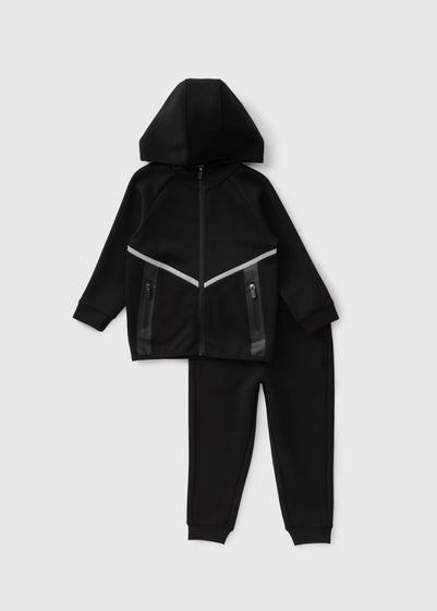 Boys Black Reflective Hoodie & Jogging Bottoms (1-7yrs)